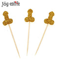 12pcs Glitter Willy Penis Cake Cupcake Topper