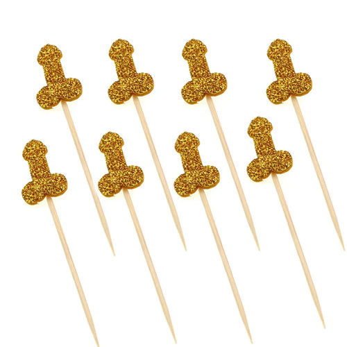 12pcs Glitter Willy Penis Cake Cupcake Topper