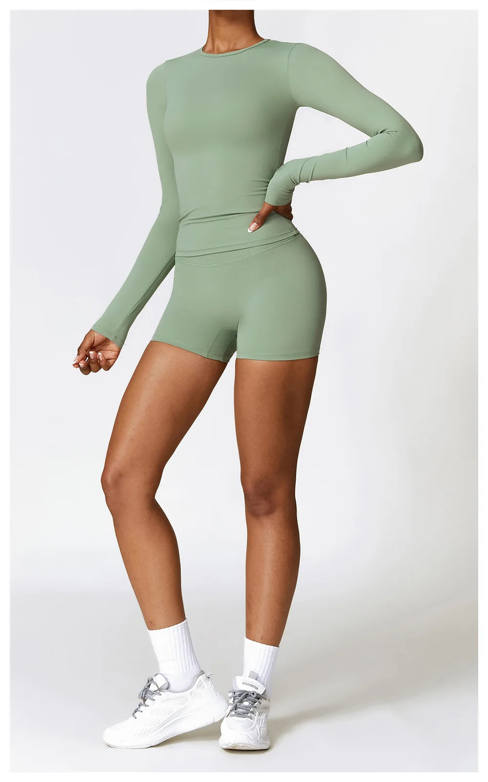 Women Yoga Solid Sports Top Long Sleeve Gym Workout Running Shirts Quick Dry Fitness Gym Sport Wear