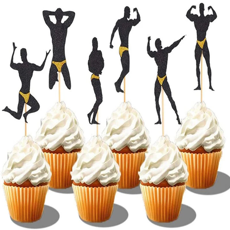 12pcs Male Cupcake Toppers