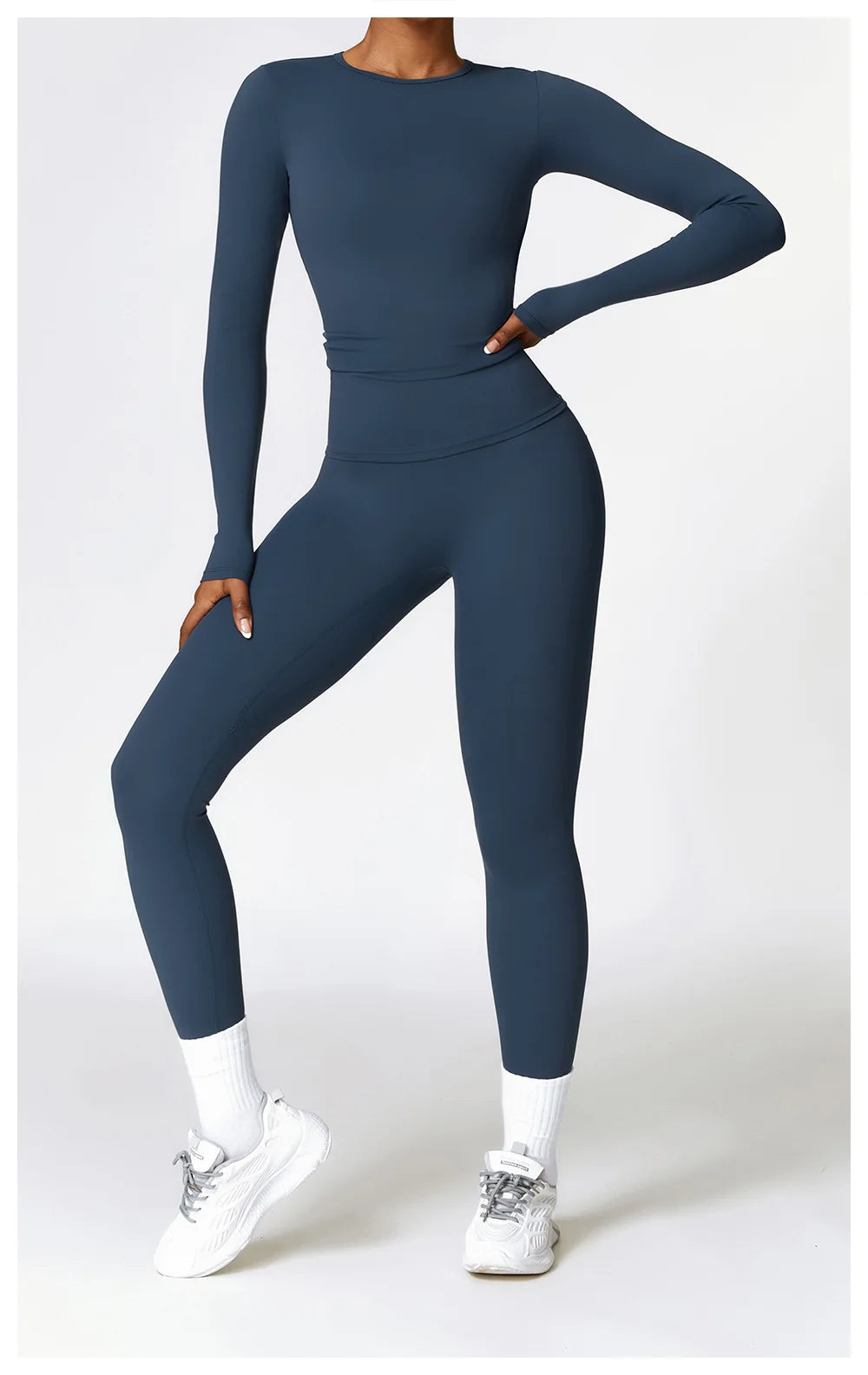 Women Yoga Solid Sports Top Long Sleeve Gym Workout Running Shirts Quick Dry Fitness Gym Sport Wear