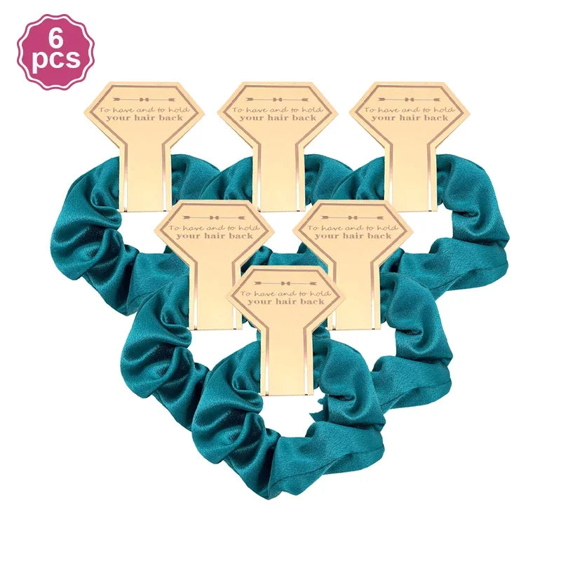 6 PC Bridesmaid Scrunchies 29 DIFFERENT COLORS