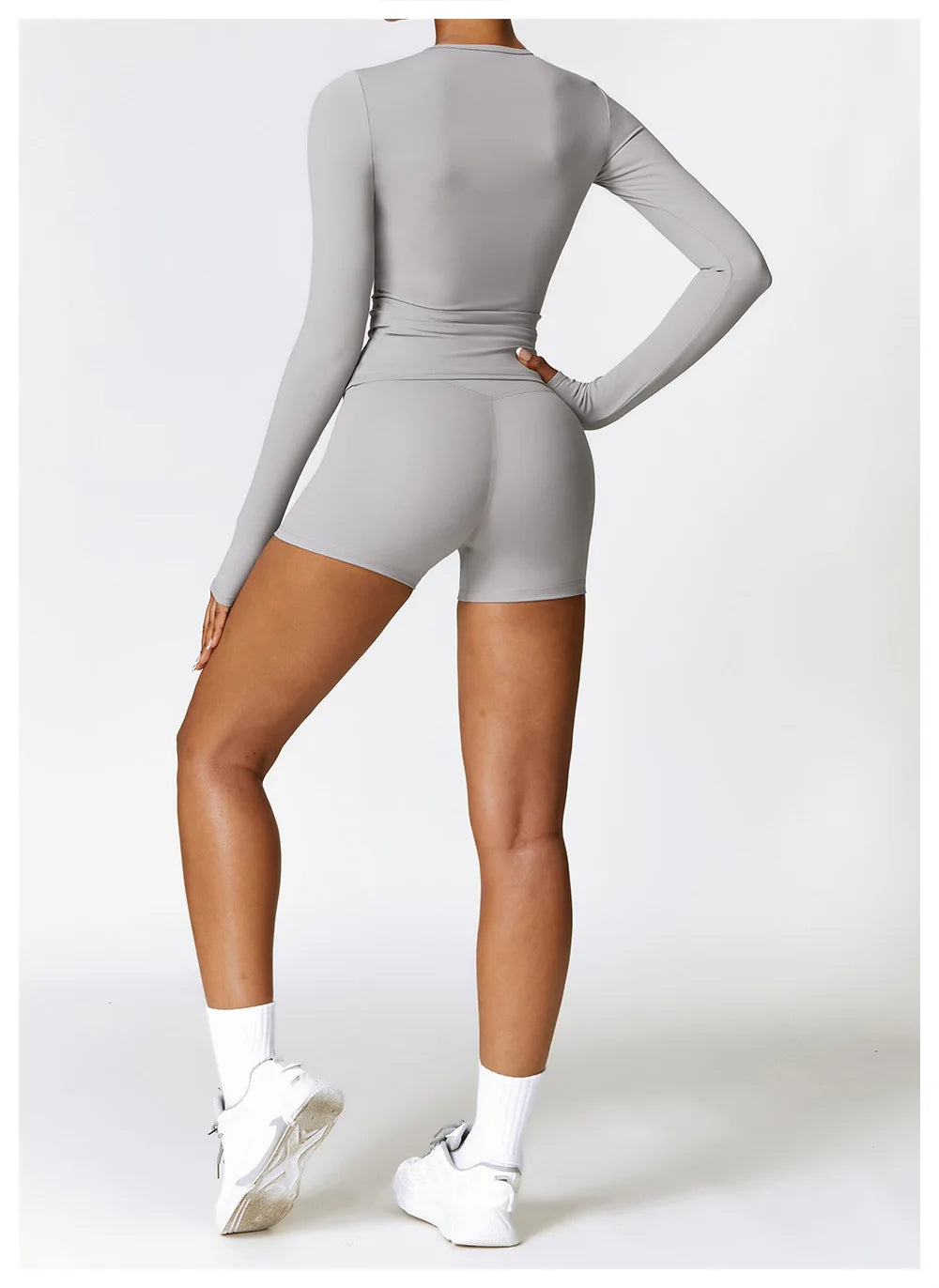 Women Yoga Solid Sports Top Long Sleeve Gym Workout Running Shirts Quick Dry Fitness Gym Sport Wear