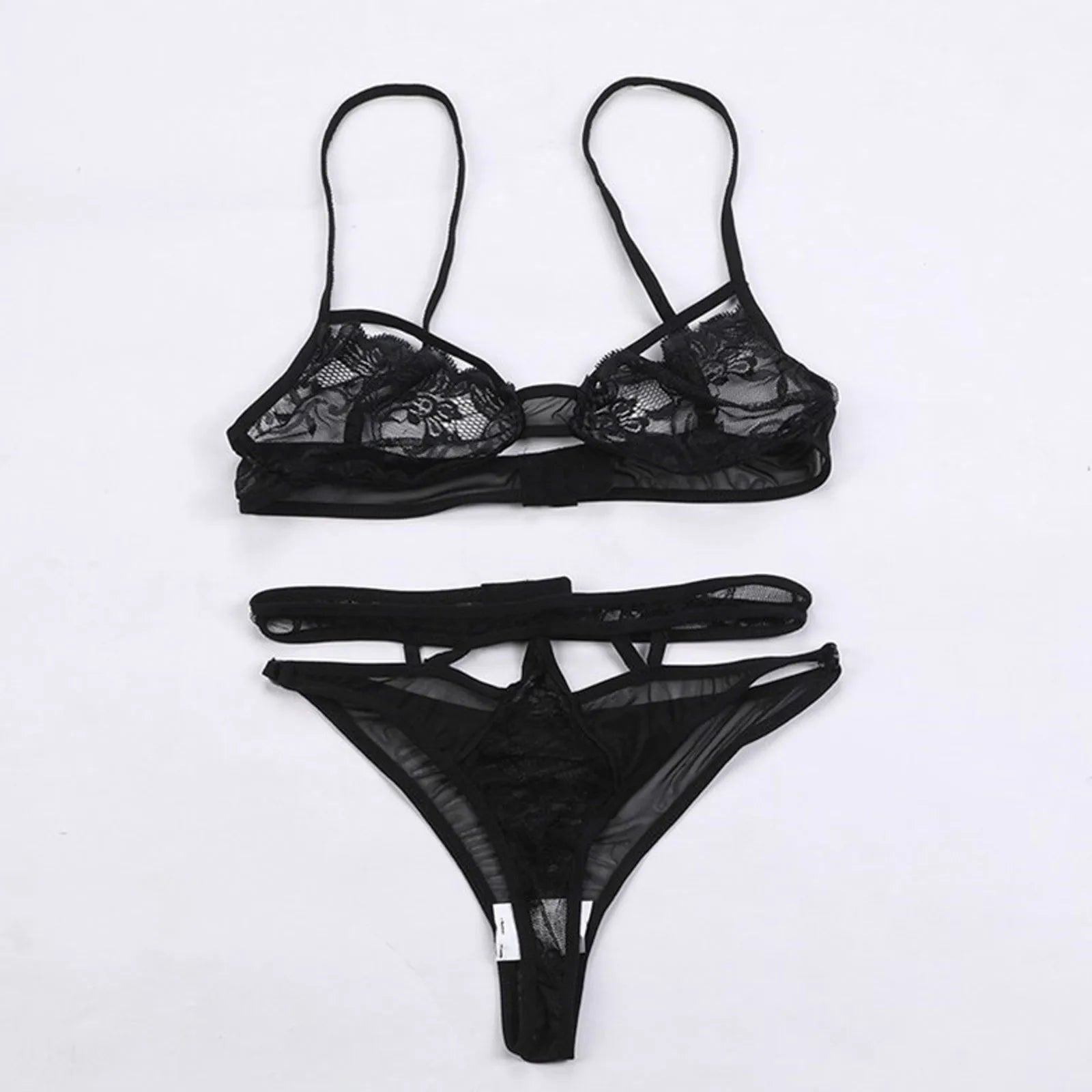 Women Lingerie Sexy Lace Crochet Cutout Embroidery Bra And High Waist Panty Set Sexy Plus Size Erotic Clothing Brassiere Set