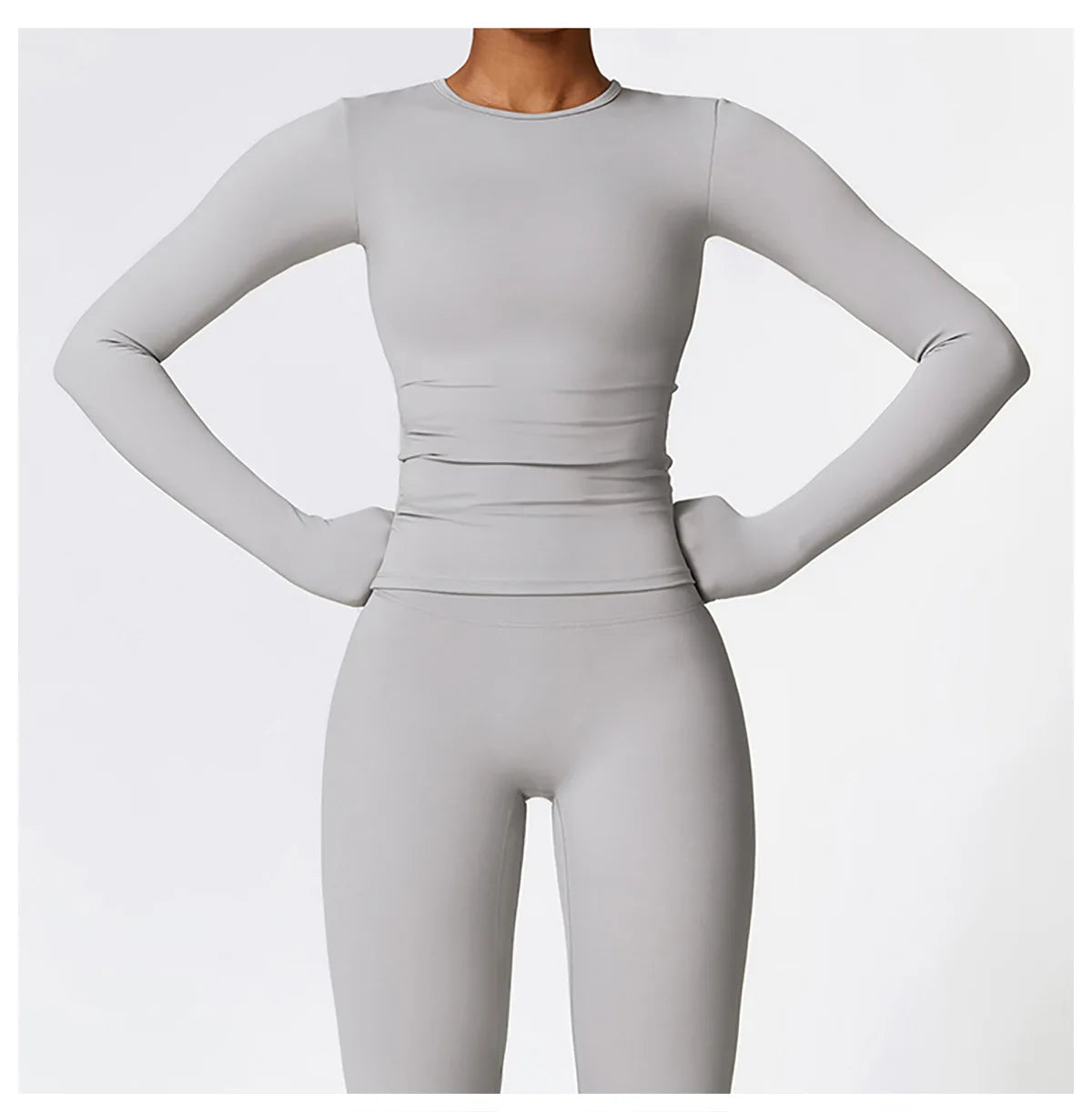 Women Yoga Solid Sports Top Long Sleeve Gym Workout Running Shirts Quick Dry Fitness Gym Sport Wear