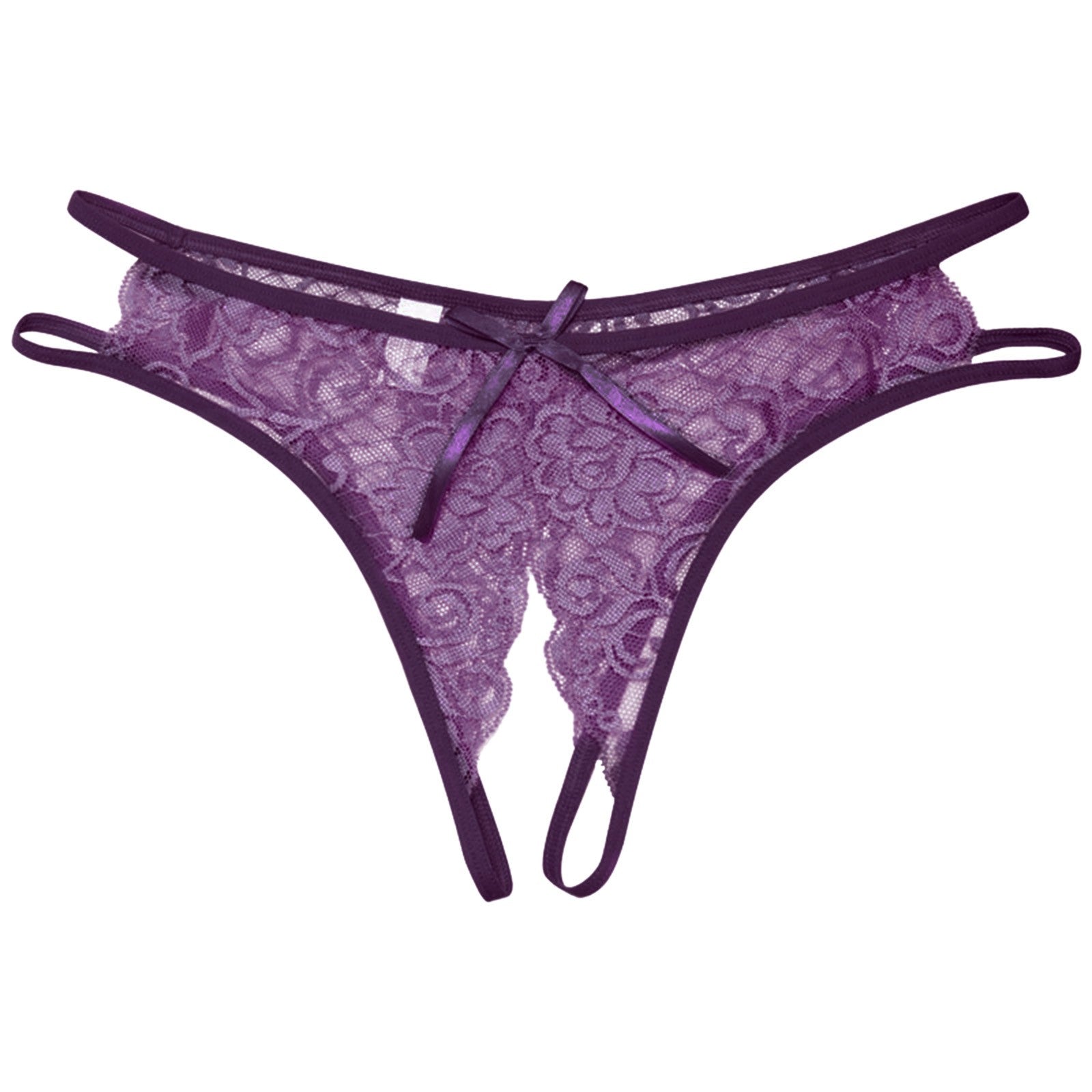 Sexy Open Crotch Panties Ladies Perspective Lace Lingerie Embroidered Bowknot Low-Waist Japanese Panties Breathable Pantys