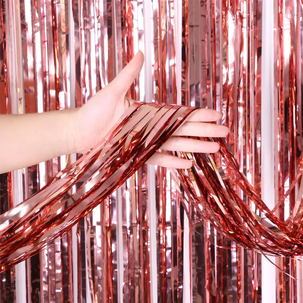 Party Background Decoration Foil Fringe Curtain Sequin