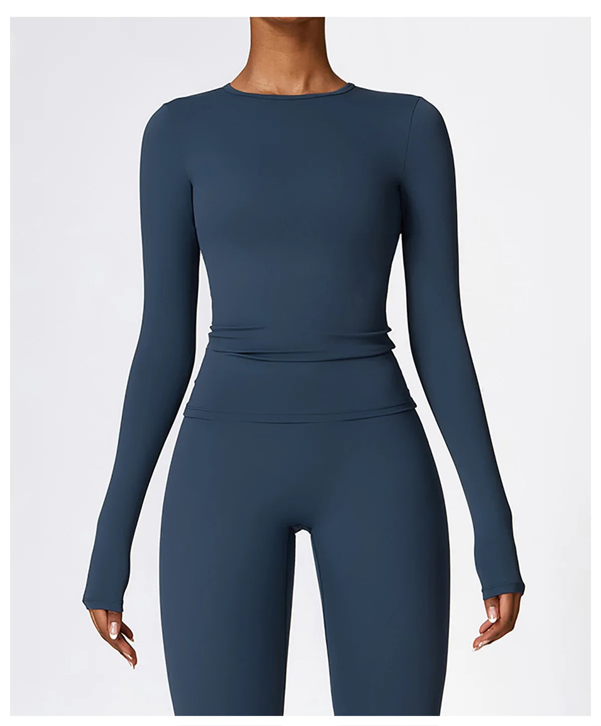 Women Yoga Solid Sports Top Long Sleeve Gym Workout Running Shirts Quick Dry Fitness Gym Sport Wear
