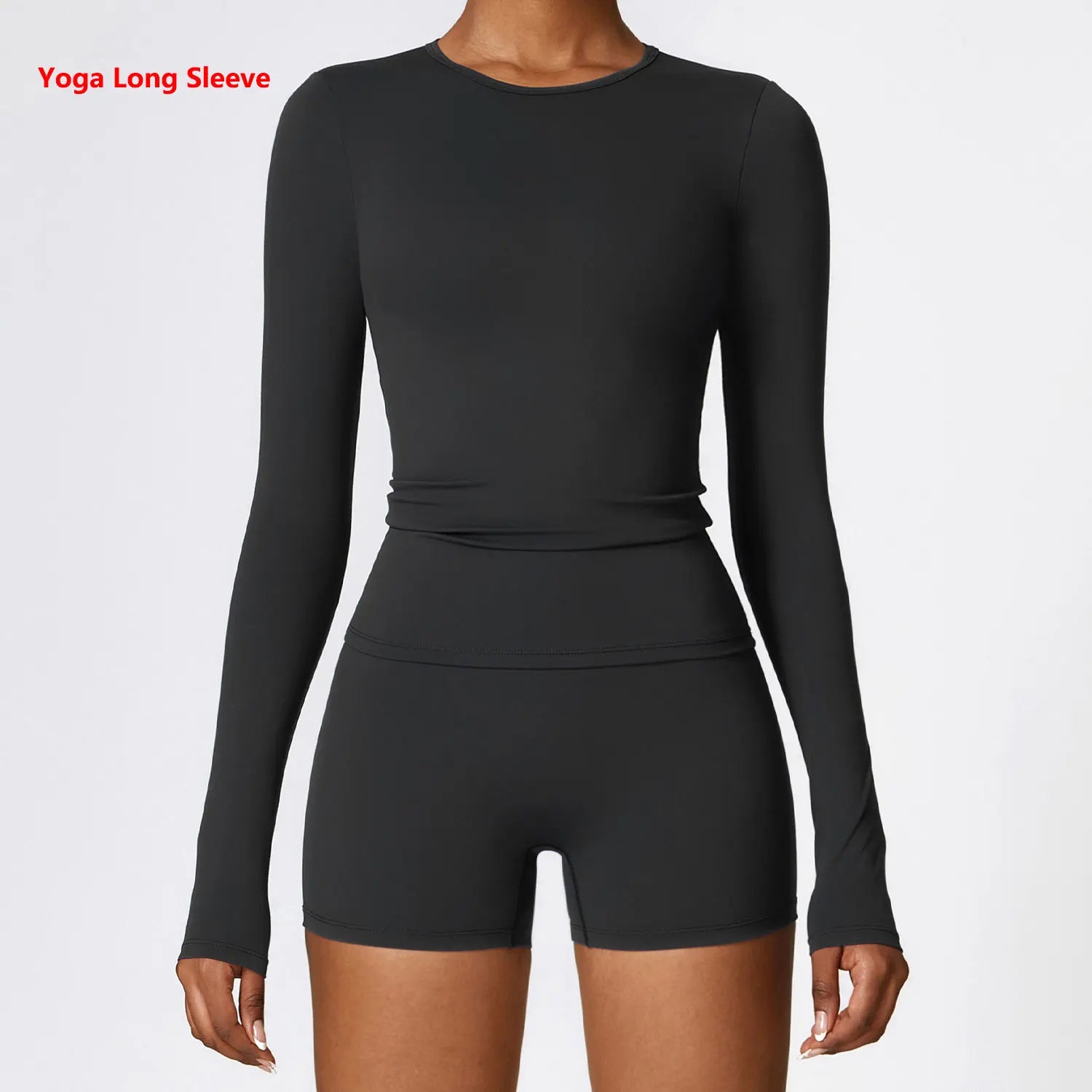 Women Yoga Solid Sports Top Long Sleeve Gym Workout Running Shirts Quick Dry Fitness Gym Sport Wear