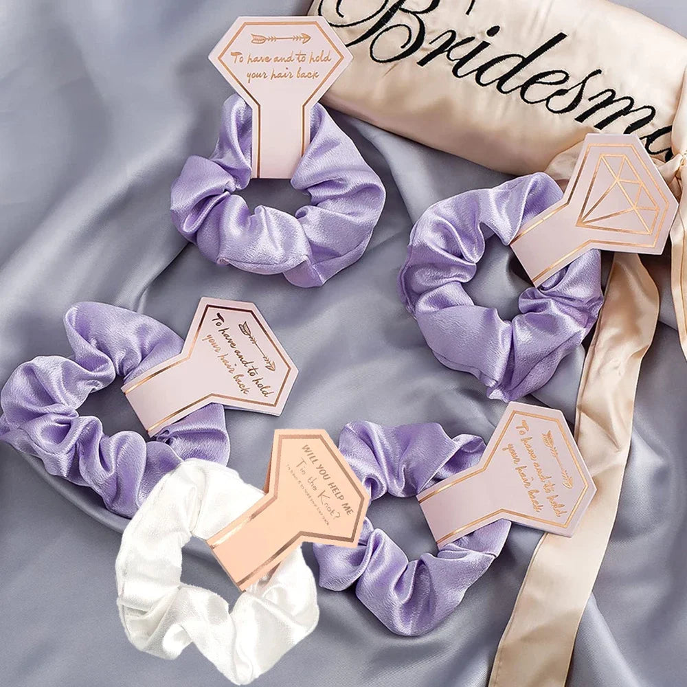 6 PC Bridesmaid Scrunchies 29 DIFFERENT COLORS