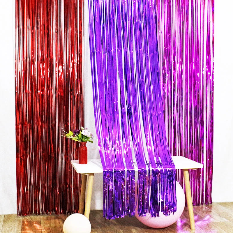 Party Background Decoration Foil Fringe Curtain Sequin