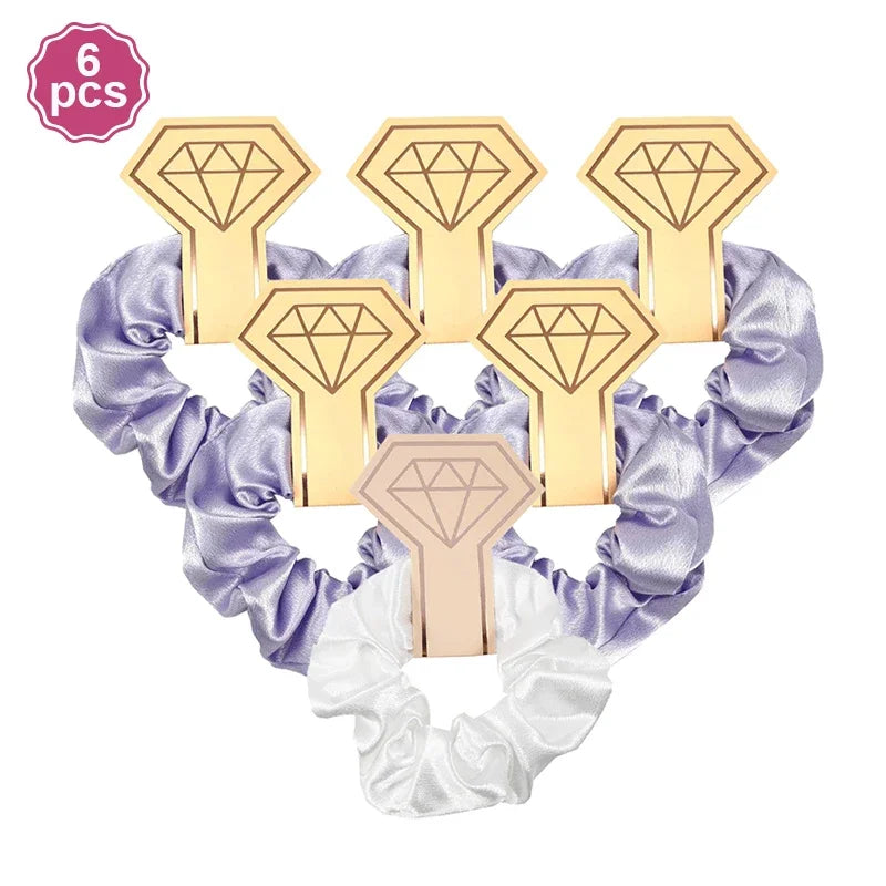 6 PC Bridesmaid Scrunchies 29 DIFFERENT COLORS
