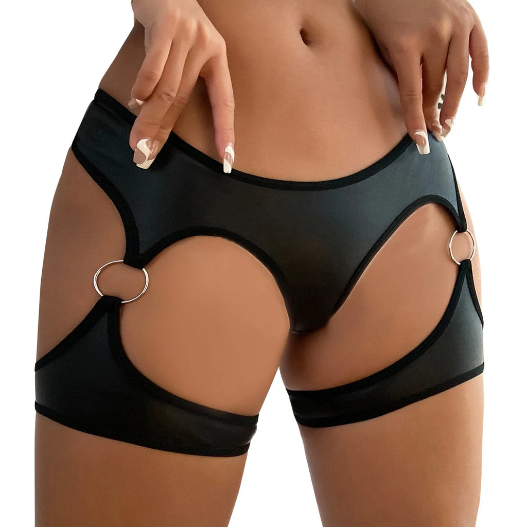 1 Pc Leather Sexy Bottom Cutout O Ring