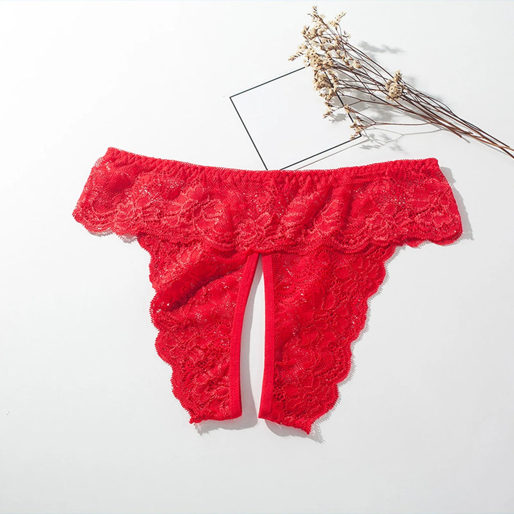 Plus Size 4XL Women Sexy G-String Lace Crotchless Panties Women Underwear Sexy Lingerie Erotic Open Crotch Thongs G String трусы