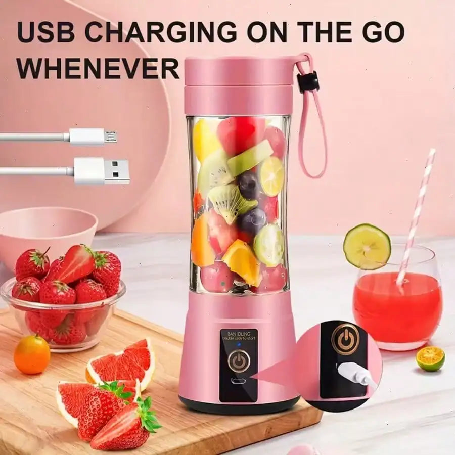Gorgeous Portable USB charging mini blender and juicer - 3 modes, digital display, 12 blades, 15 OZ, easy to clean, sui