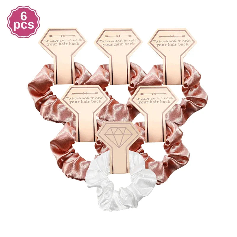 6 PC Bridesmaid Scrunchies 29 DIFFERENT COLORS
