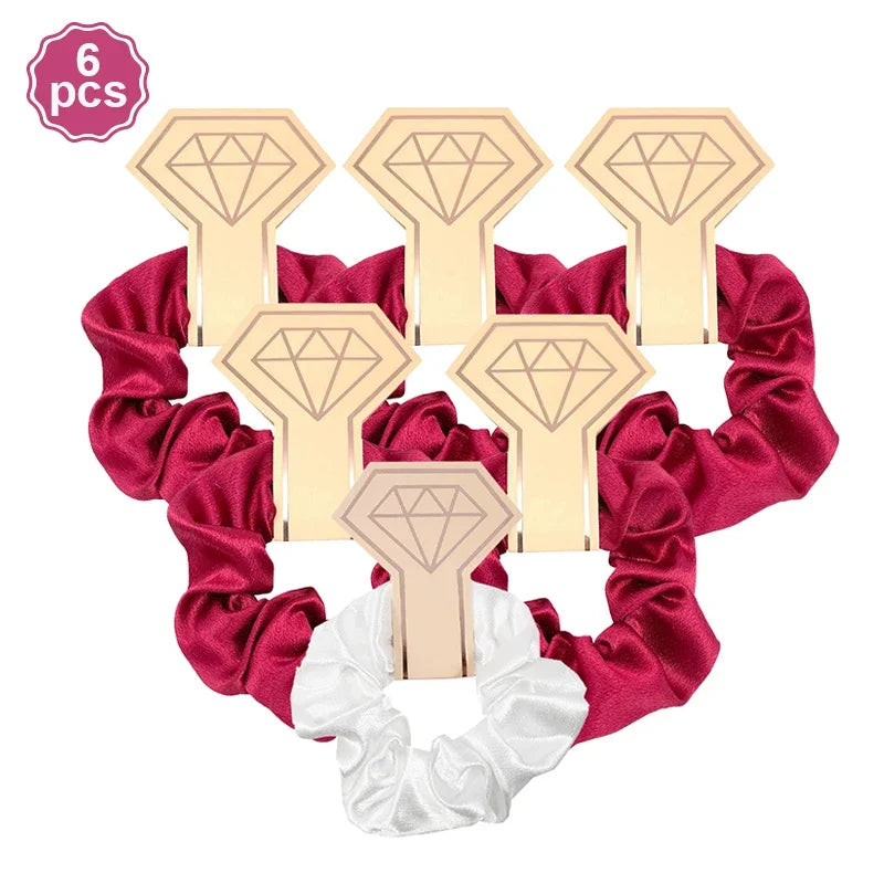 6 PC Bridesmaid Scrunchies 29 DIFFERENT COLORS