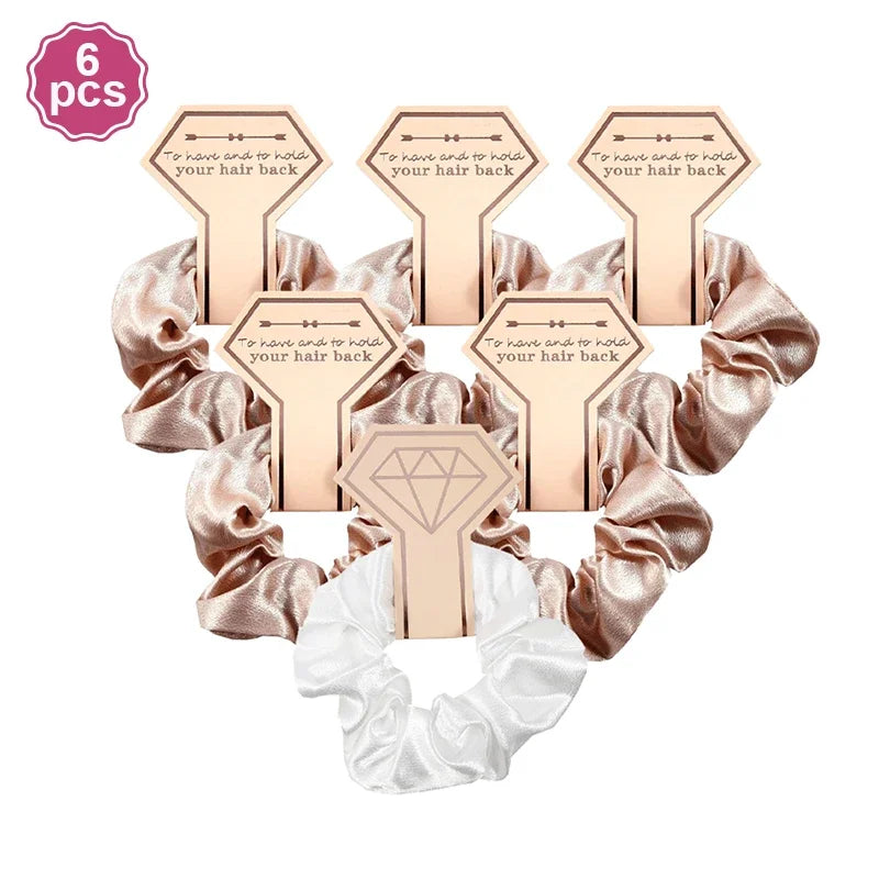 6 PC Bridesmaid Scrunchies 29 DIFFERENT COLORS
