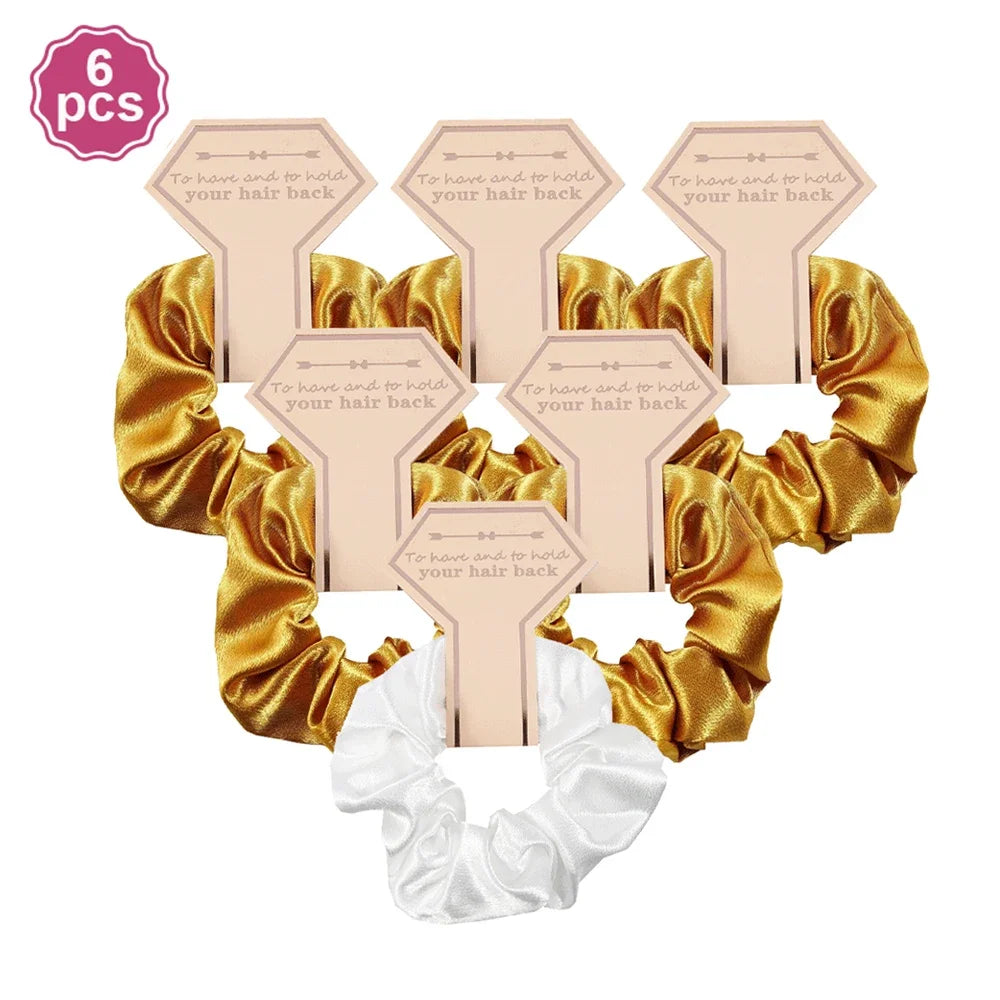6 PC Bridesmaid Scrunchies 29 DIFFERENT COLORS