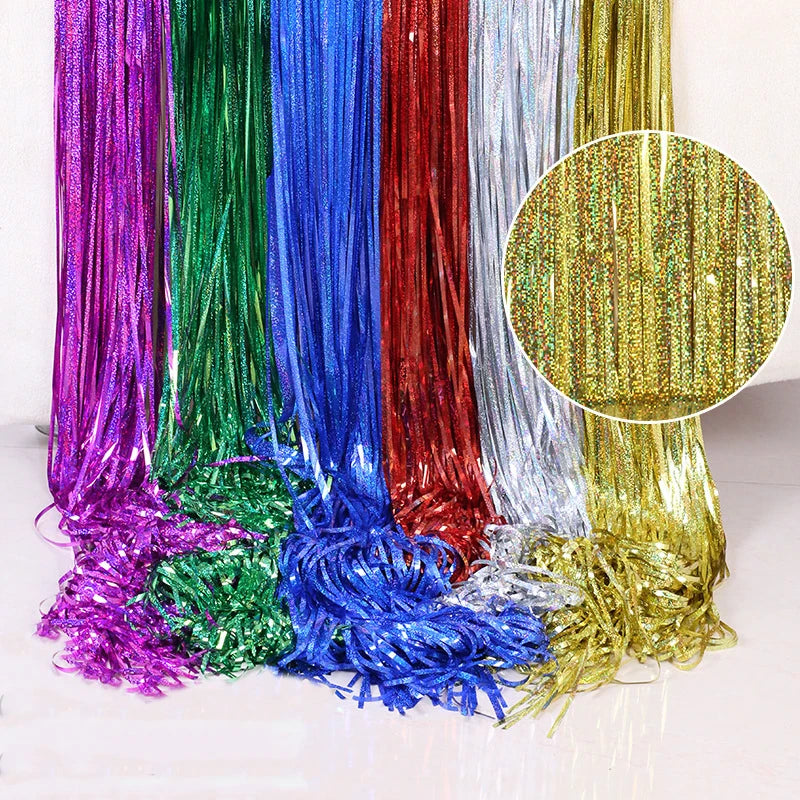 Party Background Decoration Foil Fringe Curtain Sequin