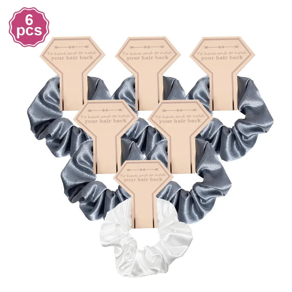 6 PC Bridesmaid Scrunchies 29 DIFFERENT COLORS