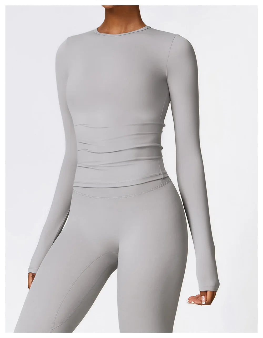 Women Yoga Solid Sports Top Long Sleeve Gym Workout Running Shirts Quick Dry Fitness Gym Sport Wear