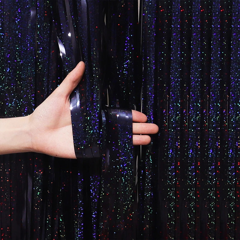 Party Background Decoration Foil Fringe Curtain Sequin