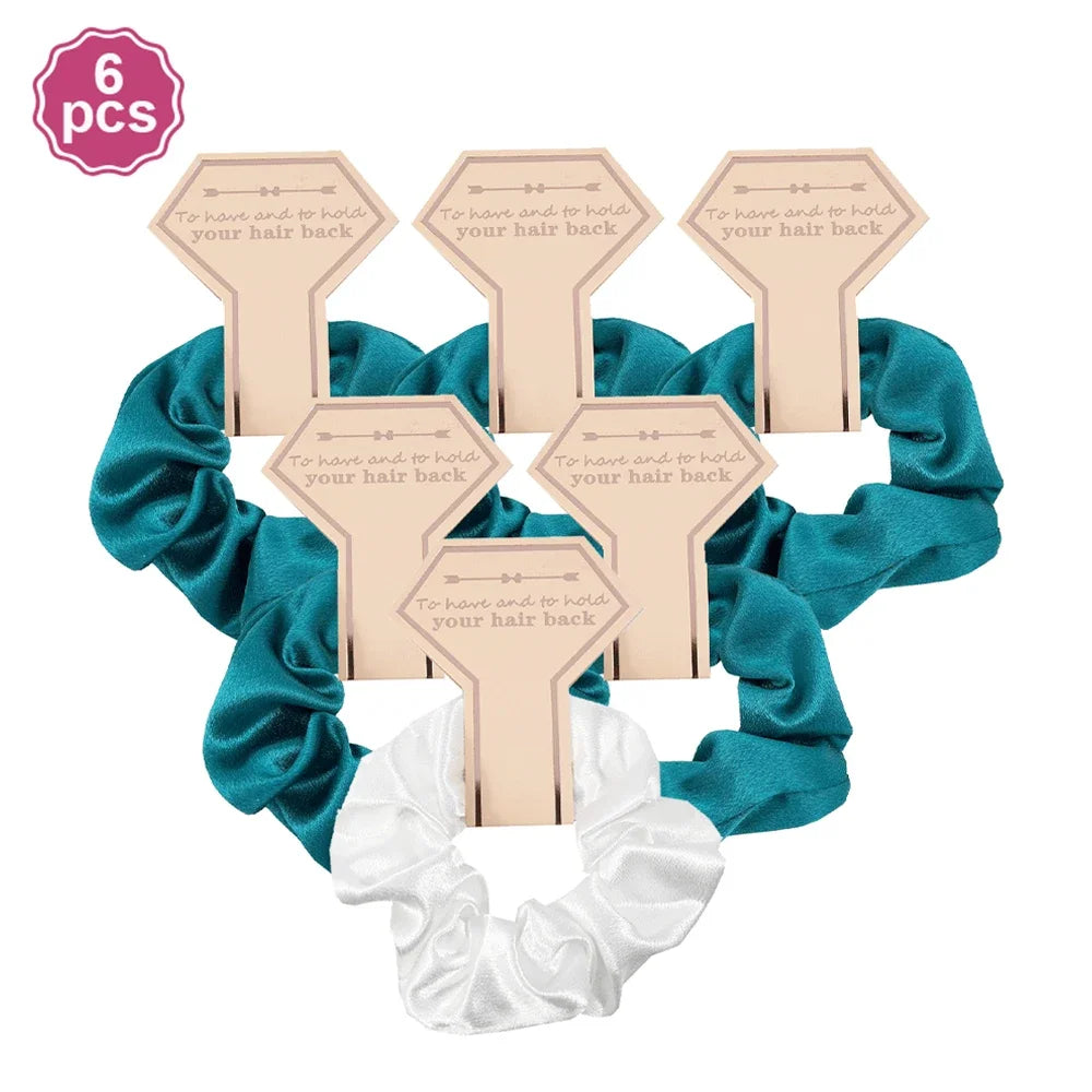 6 PC Bridesmaid Scrunchies 29 DIFFERENT COLORS