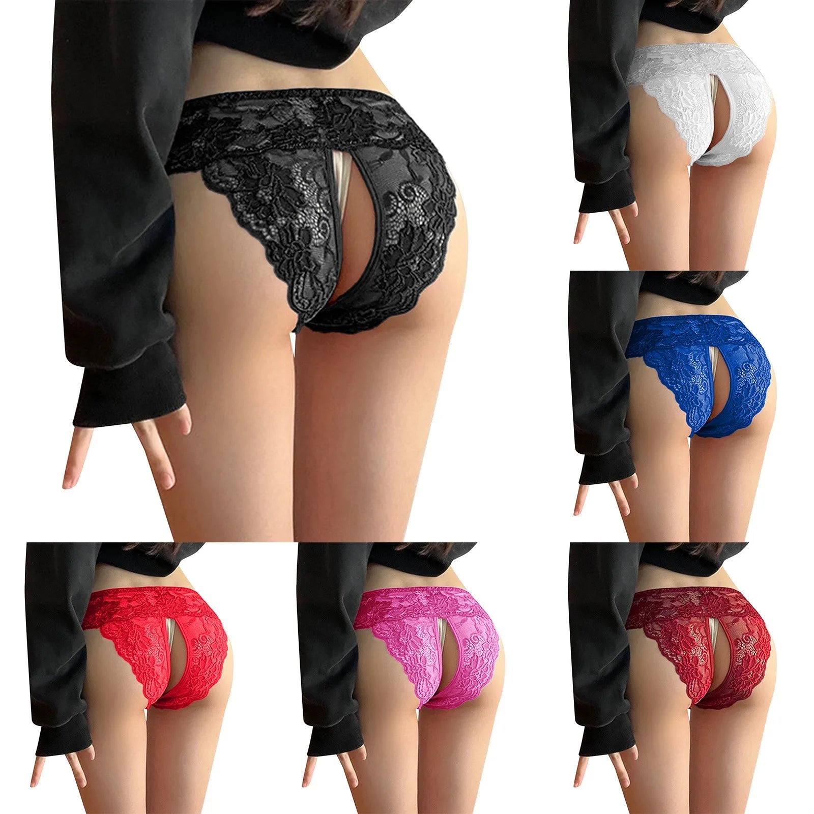 Plus Size 4XL Women Sexy G-String Lace Crotchless Panties Women Underwear Sexy Lingerie Erotic Open Crotch Thongs G String трусы