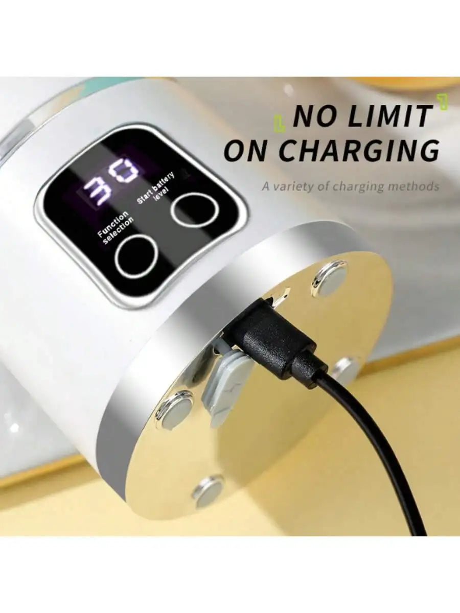 Gorgeous Portable USB charging mini blender and juicer - 3 modes, digital display, 12 blades, 15 OZ, easy to clean, sui