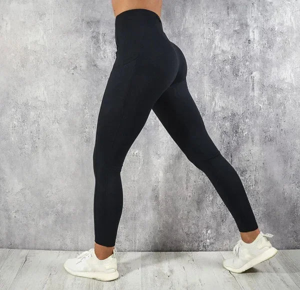 Yoga Fitness Women Leggings High Waist Tights with Pocket Gym Workout Running Stretchy Butt Lifting Casual Skinny Pants