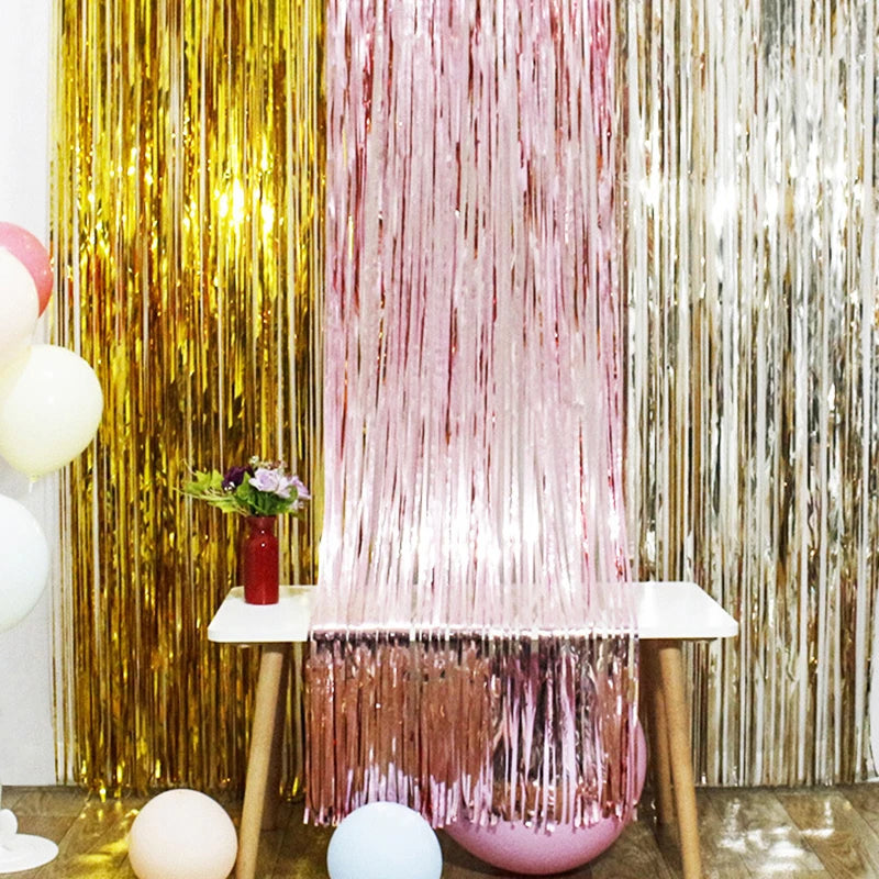 Party Background Decoration Foil Fringe Curtain Sequin
