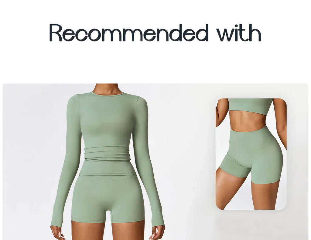 Women Yoga Solid Sports Top Long Sleeve Gym Workout Running Shirts Quick Dry Fitness Gym Sport Wear