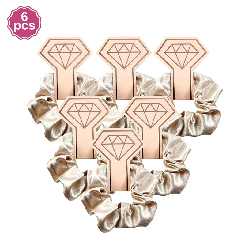 6 PC Bridesmaid Scrunchies 29 DIFFERENT COLORS