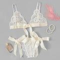 Stain Bandage Sexy Lingerie Set Transparent Lace 2 Pieces Sexy No Steel Ring Bra Panty Set Lingerie For Ladies Women'S Underwear