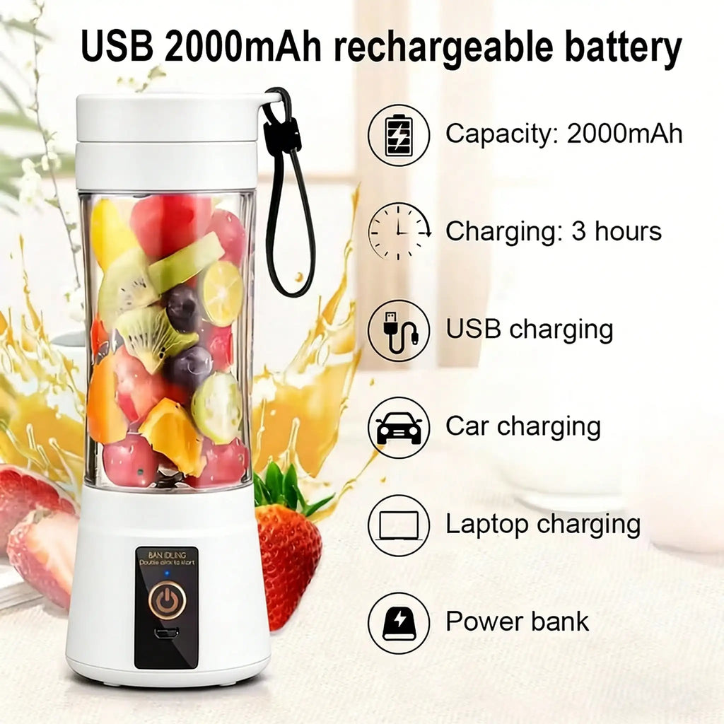 Gorgeous Portable USB charging mini blender and juicer - 3 modes, digital display, 12 blades, 15 OZ, easy to clean, sui