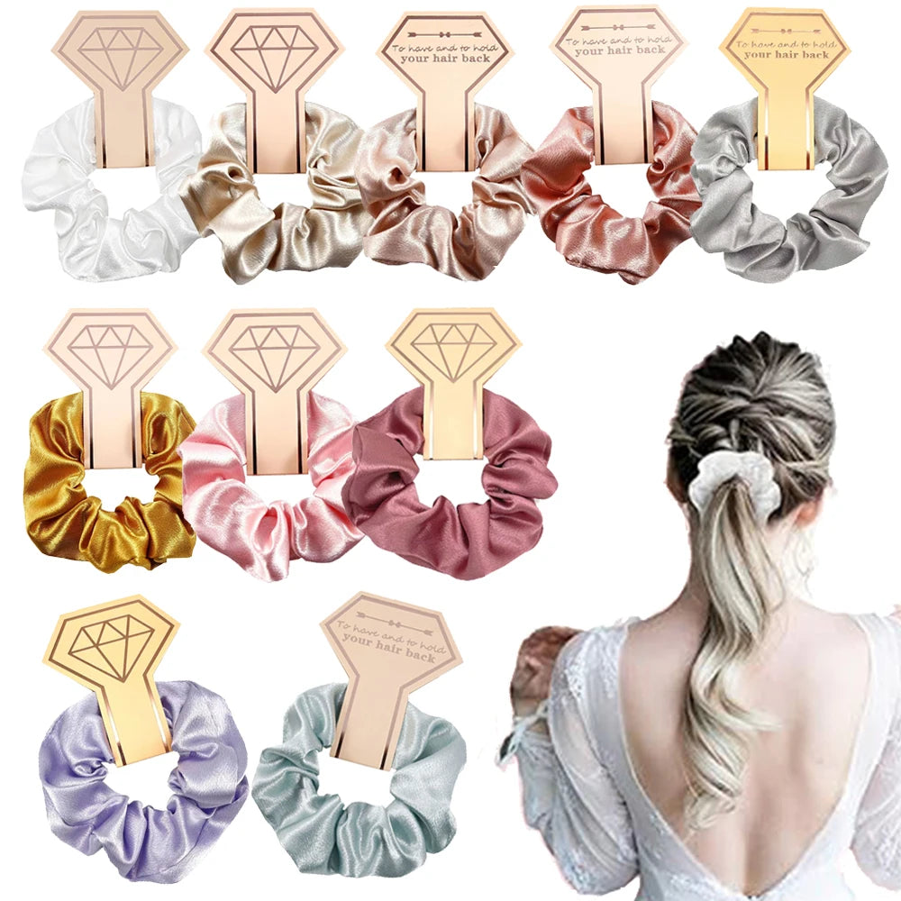 6 PC Bridesmaid Scrunchies 29 DIFFERENT COLORS