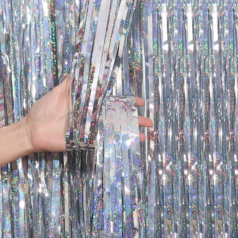 Party Background Decoration Foil Fringe Curtain Sequin