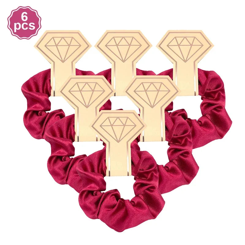 6 PC Bridesmaid Scrunchies 29 DIFFERENT COLORS