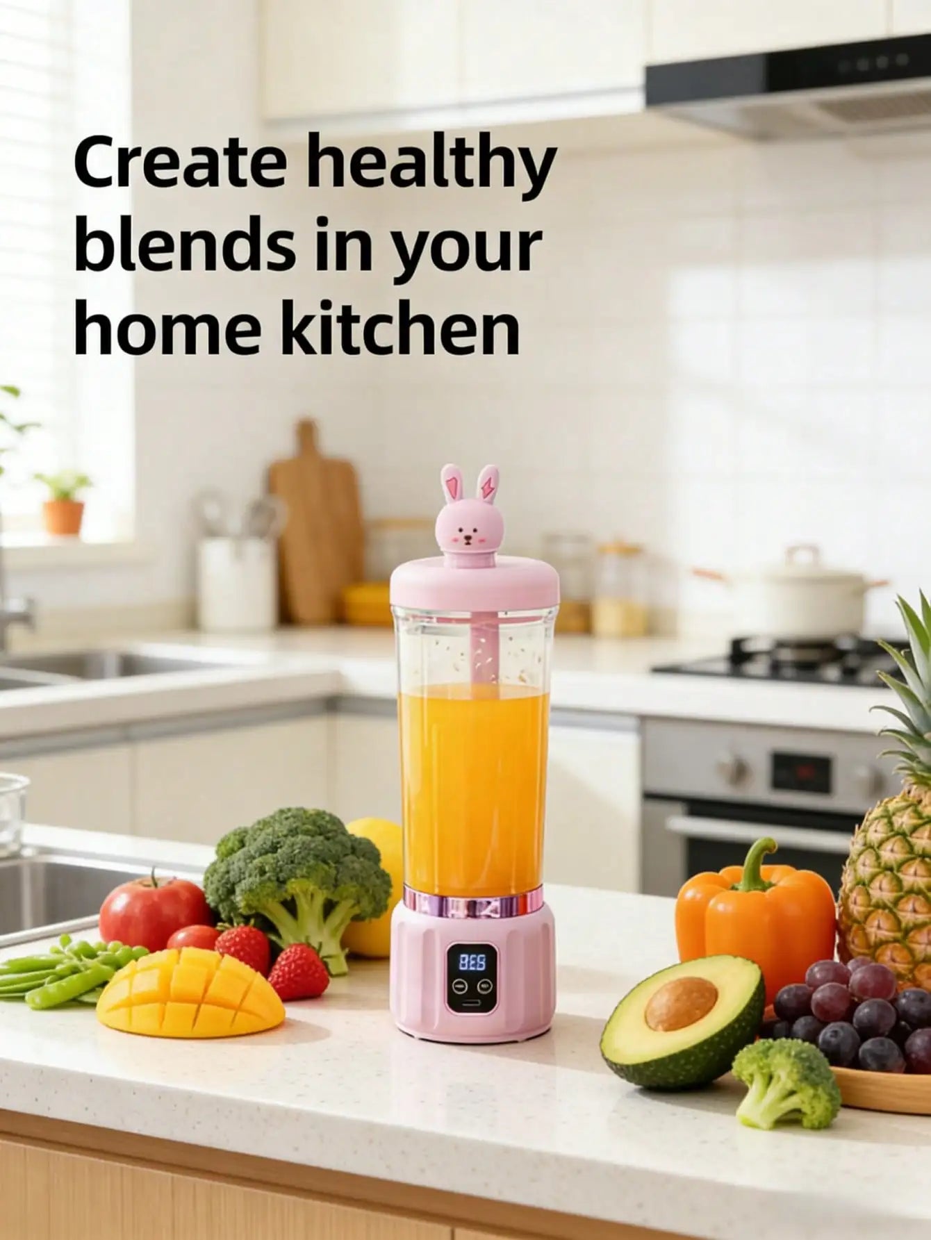 Gorgeous Portable USB charging mini blender and juicer - 3 modes, digital display, 12 blades, 15 OZ, easy to clean, sui