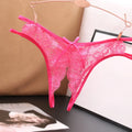 Sexy Open Crotch Panties Ladies Perspective Lace Lingerie Embroidered Bowknot Low-Waist Japanese Panties Breathable Pantys