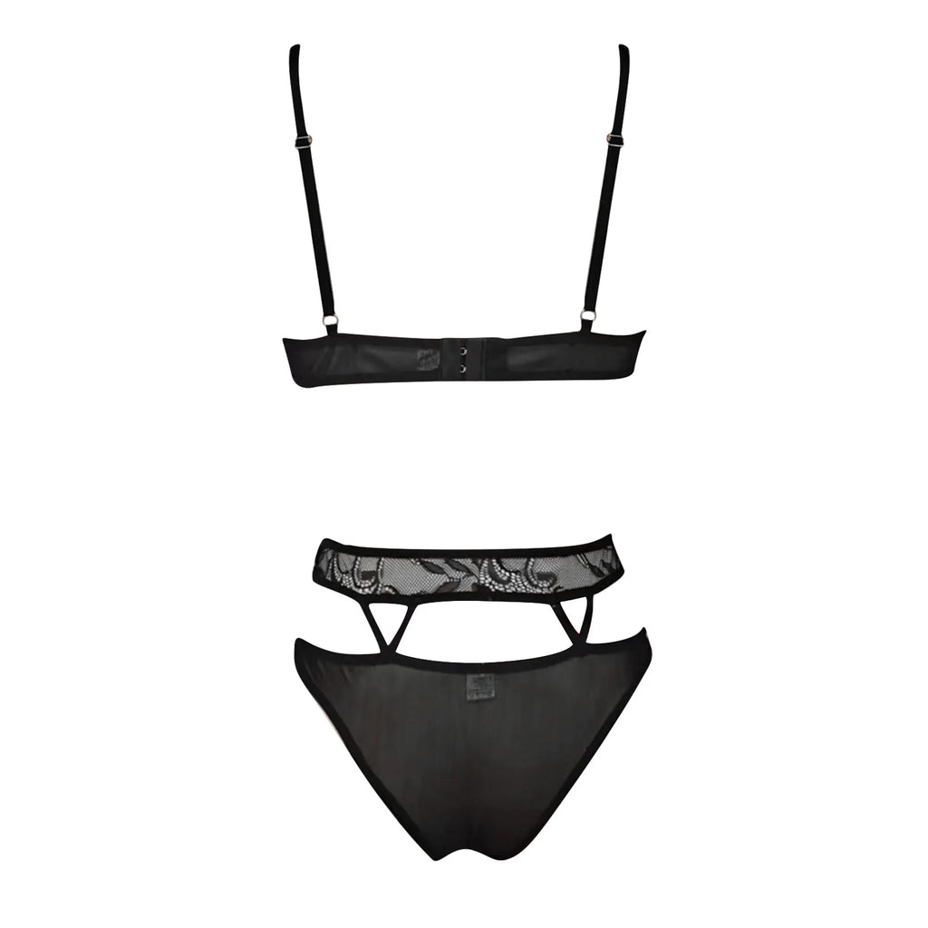 Women Lingerie Sexy Lace Crochet Cutout Embroidery Bra And High Waist Panty Set Sexy Plus Size Erotic Clothing Brassiere Set