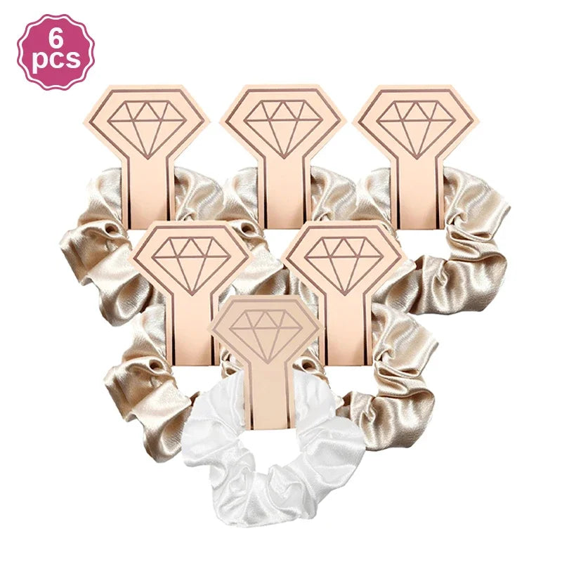 6 PC Bridesmaid Scrunchies 29 DIFFERENT COLORS