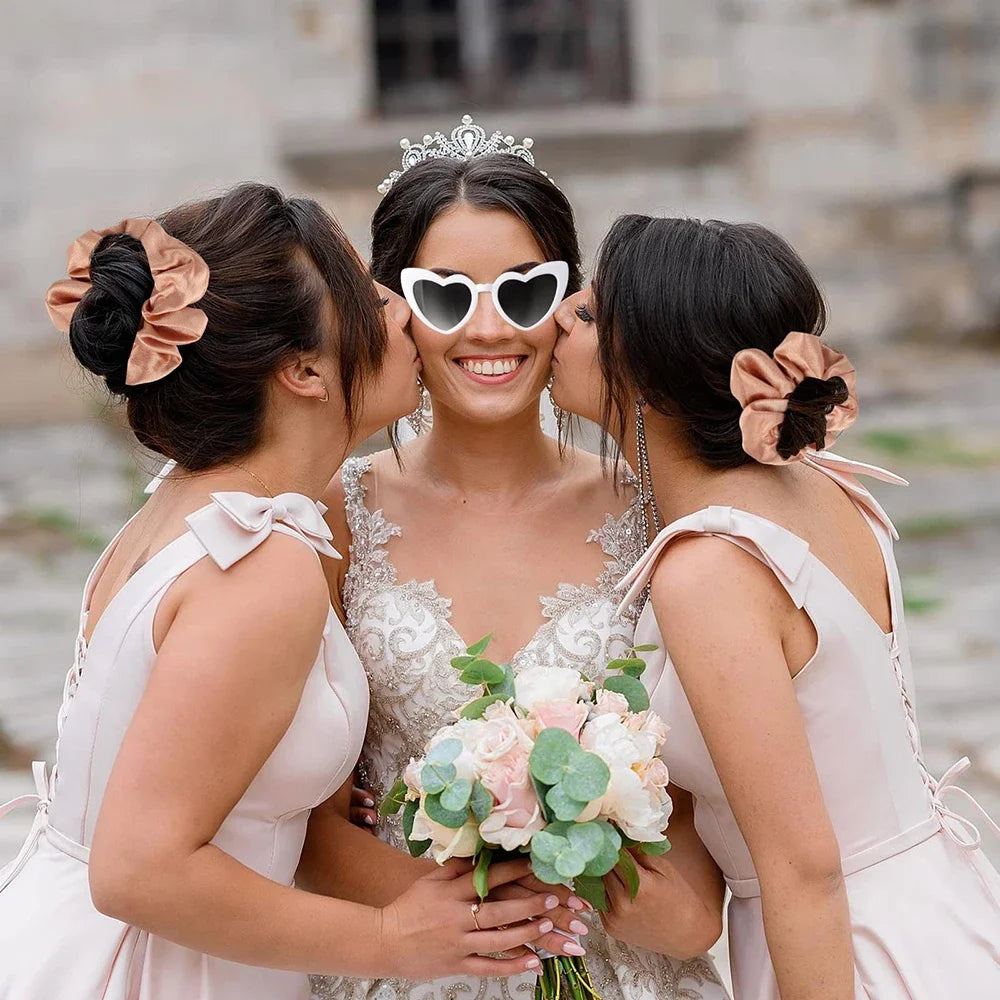 6 PC Bridesmaid Scrunchies 29 DIFFERENT COLORS