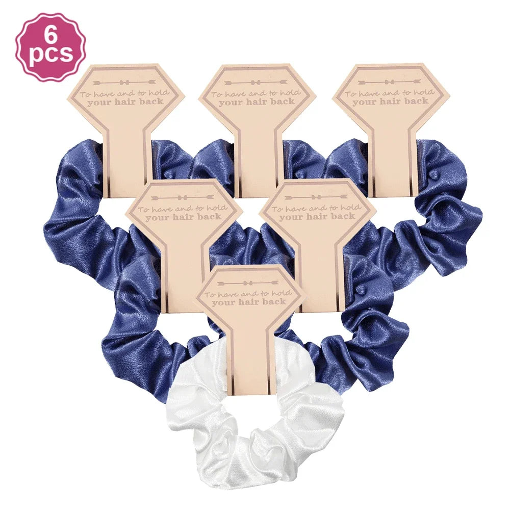 6 PC Bridesmaid Scrunchies 29 DIFFERENT COLORS