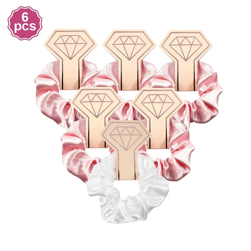 6 PC Bridesmaid Scrunchies 29 DIFFERENT COLORS