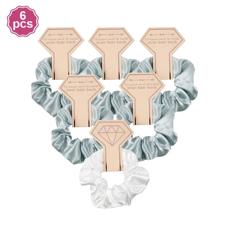 6 PC Bridesmaid Scrunchies 29 DIFFERENT COLORS