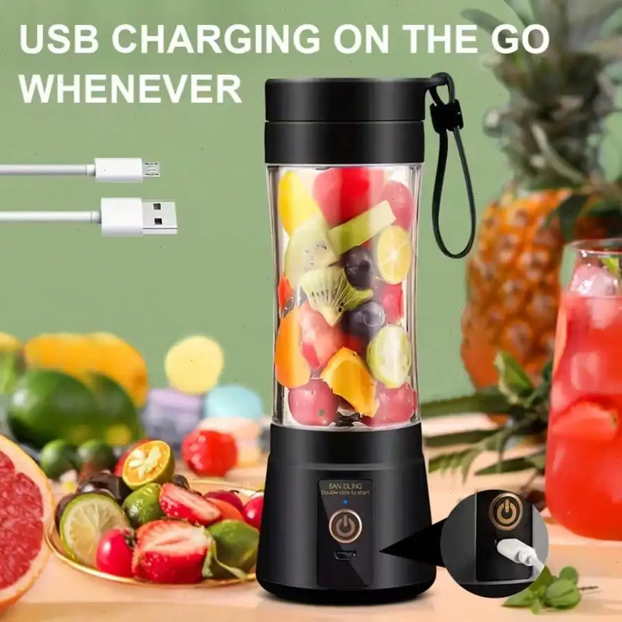 Gorgeous Portable USB charging mini blender and juicer - 3 modes, digital display, 12 blades, 15 OZ, easy to clean, sui