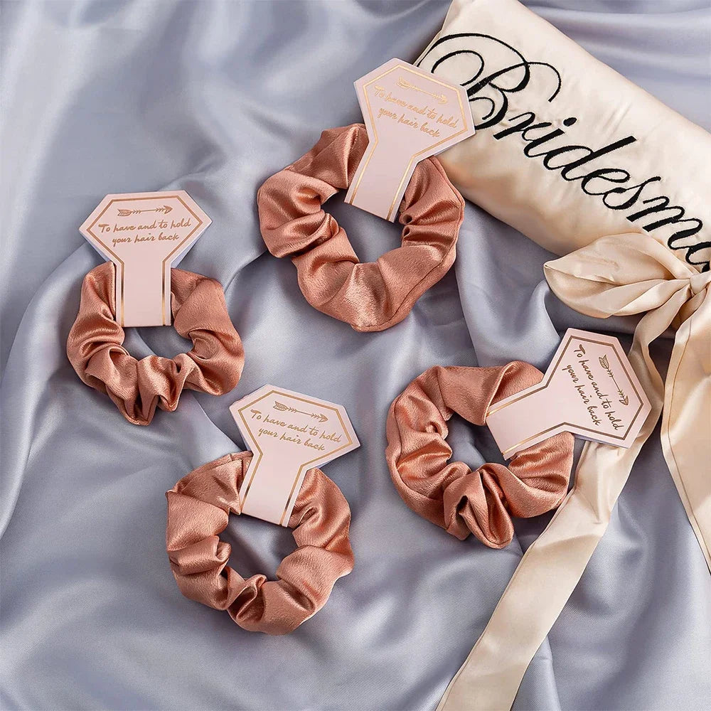 6 PC Bridesmaid Scrunchies 29 DIFFERENT COLORS