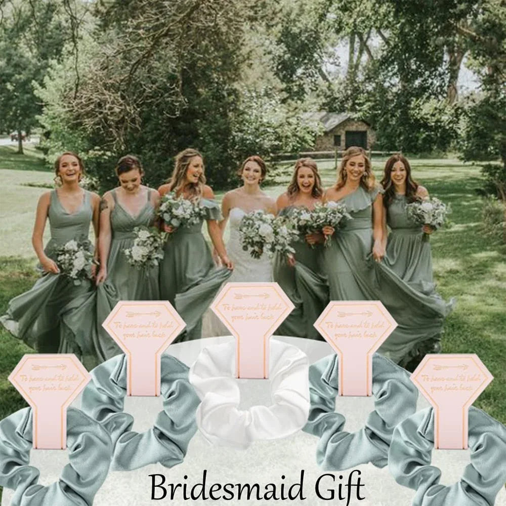 6 PC Bridesmaid Scrunchies 29 DIFFERENT COLORS